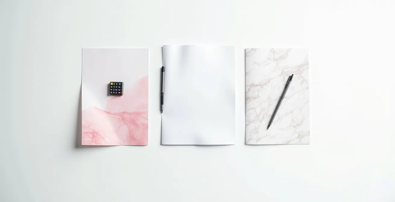 Bureau avec plusieurs documents de devis étalés pour comparaison